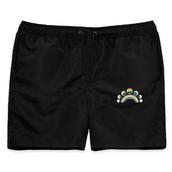 LGBT Mondphasen Monde Regenbogen - Männer Badeshorts - Schwarz - Vorne - AI Model Male 178 light (178cm)
