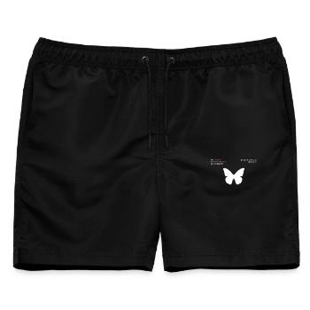Schmetterling - Männer Badeshorts - Schwarz - Vorne - AI Model Male 178 light (178cm)