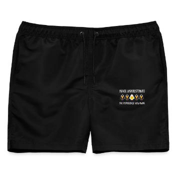 Unterschätze niemals den Unterschied, den du gemacht hast - Männer Badeshorts - Schwarz - Vorne - AI Model Male 178 light (178cm)