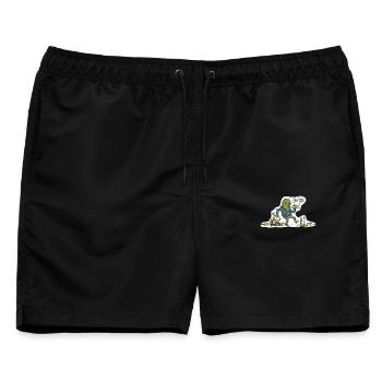 Die Saufgurke – Hicks! - Männer Badeshorts - Schwarz - Vorne - AI Model Male 178 light (178cm)