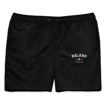 Milano Italia - Männer Badeshorts - Schwarz - Vorne - AI Model Male 178 light (178cm)