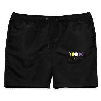 LGBTQ Pride Month - Keine Phase - Nicht-binär - Männer Badeshorts - Schwarz - Vorne - AI Model Male 178 light (178cm)