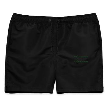 die Stille ist manchmal die lauteste Antwort - Männer Badeshorts - Schwarz - Vorne - AI Model Male 178 light (178cm)