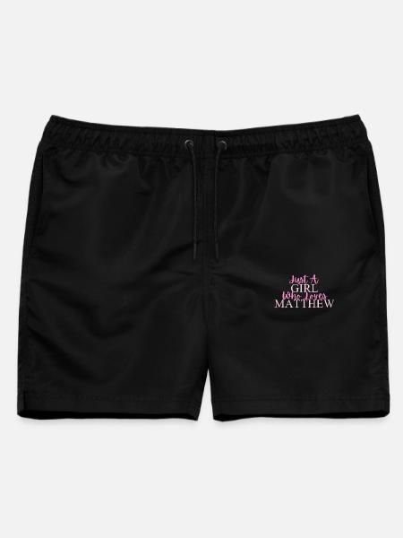 Empowering Girl, das Mathedesign liebt - Männer Badeshorts - Schwarz