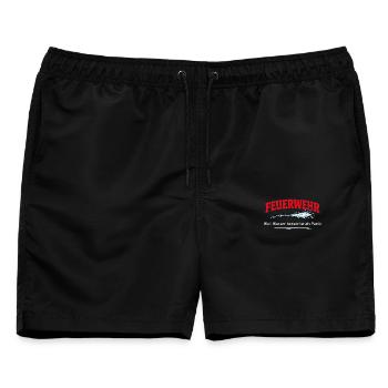 Feuerwehr Lösch Spruch - Männer Badeshorts - Schwarz - Vorne - AI Model Male 178 light (178cm)