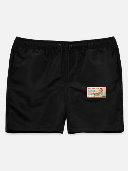 Eat the Rich – Retro-Satire - Männer Badeshorts - Schwarz