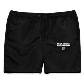 Aix-en-Provence Frankreich Koordinaten Reise - Männer Badeshorts - Schwarz - Vorne - AI Model Male 178 light (178cm)