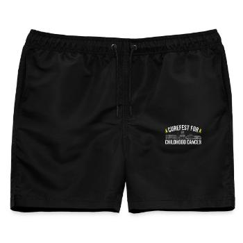 Curefest: Kinderkrebs-Rallye - Männer Badeshorts - Schwarz - Vorne - AI Model Male 178 light (178cm)