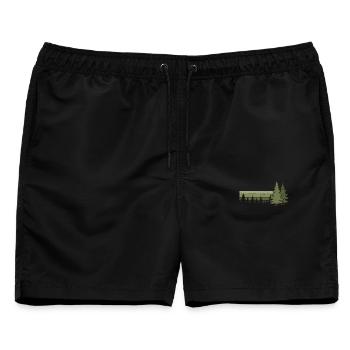 Wald Bäume Natur Naturliebhaber Wildnis Nadelbaum - Männer Badeshorts - Schwarz - Vorne - AI Model Male 178 light (178cm)