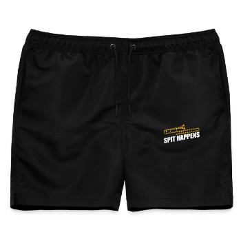Spit happens Posaune Posaunenspieler Posaunist - Männer Badeshorts - Schwarz - Vorne - AI Model Male 178 light (178cm)