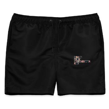 Sorry keine Zeit Scrapbooking - Männer Badeshorts - Schwarz - Vorne - AI Model Male 178 light (178cm)
