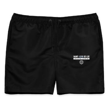Saint-Jean-de-Luz Frankreich Koordinaten Souvenir - Männer Badeshorts - Schwarz - Vorne - AI Model Male 178 light (178cm)