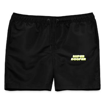 SUPER DOOPER - Männer Badeshorts - Schwarz - Vorne - AI Model Male 178 light (178cm)