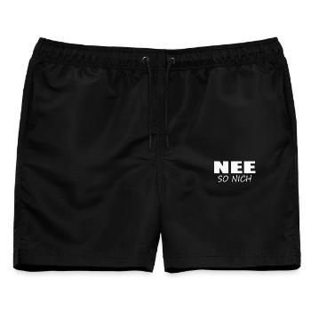 NEE - SO NICH - Männer Badeshorts - Schwarz - Vorne - AI Model Male 178 light (178cm)