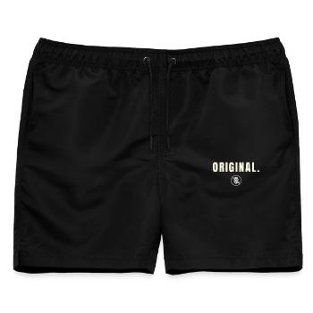 Original. Success Edition - Silver Shield - Männer Badeshorts - Schwarz - Vorne - AI Model Male 178 light (178cm)