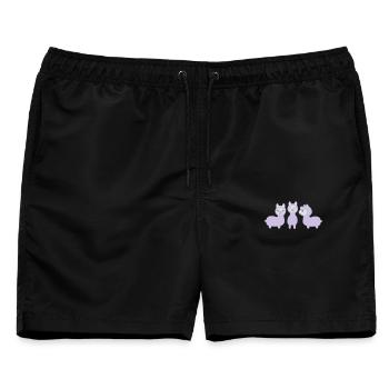 Drei Alpakas - Männer Badeshorts - Schwarz - Vorne - AI Model Male 178 light (178cm)