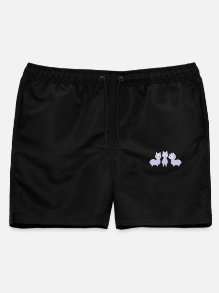 Drei Alpakas - Männer Badeshorts - Schwarz