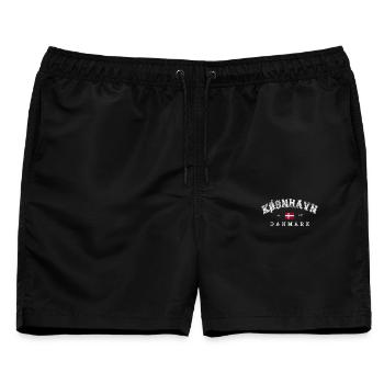 Copenhagen Denmark - Männer Badeshorts - Schwarz - Vorne - AI Model Male 178 light (178cm)