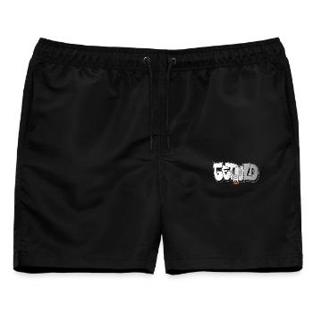 Graffiti 1% Batterie Power Geduld gerissen Ausrast - Männer Badeshorts - Schwarz - Vorne - AI Model Male 178 light (178cm)