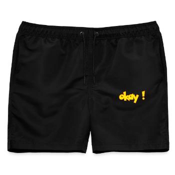 OKAY - Männer Badeshorts - Schwarz - Vorne - AI Model Male 178 light (178cm)