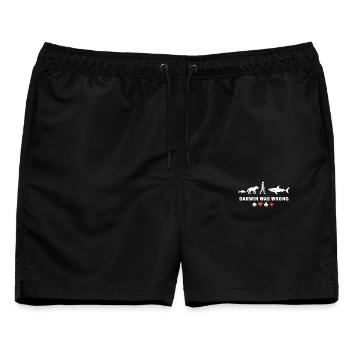 Poker Evolution Darwin Was Wrong Hai Kartenspiel - Männer Badeshorts - Schwarz - Vorne - AI Model Male 178 light (178cm)