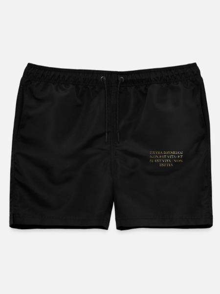 Extra Bavariam Bayern Spruch (Vintage/Goldgelb) - Männer Badeshorts - Schwarz