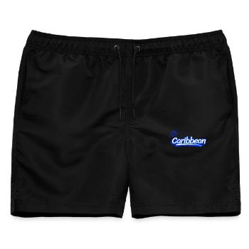 Karibik in Blau - Männer Badeshorts - Schwarz - Vorne - AI Model Male 178 light (178cm)