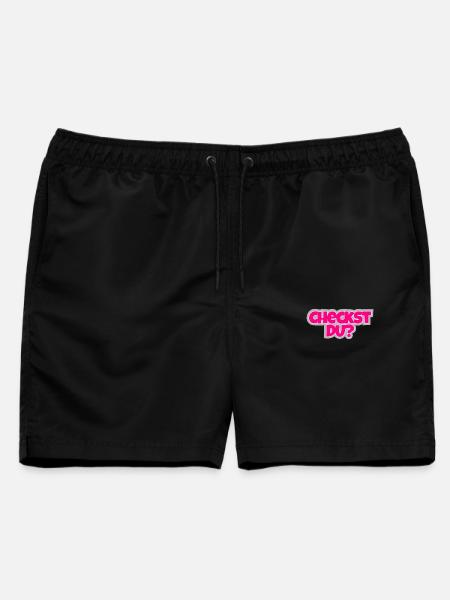Checkst Du? - frech fragen, stylisch antworten. - Männer Badeshorts - Schwarz