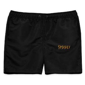 Spooky, Spooktober, Halloween Shirt - Männer Badeshorts - Schwarz - Vorne - AI Model Male 178 light (178cm)