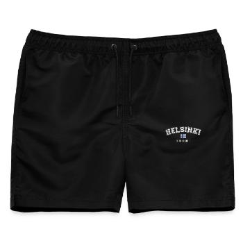 Helsinki Suomi - Männer Badeshorts - Schwarz - Vorne - AI Model Male 178 light (178cm)