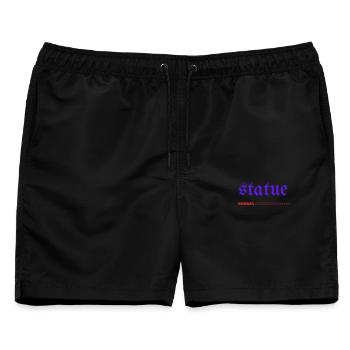 MHT Creative – Fröhliche Streetwear-Atmosphäre - Männer Badeshorts - Schwarz - Vorne - AI Model Male 178 light (178cm)