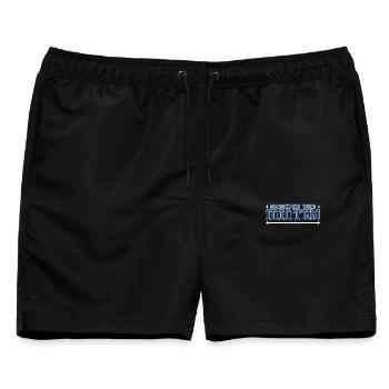 Umgeben von Idioten - Männer Badeshorts - Schwarz - Vorne - AI Model Male 178 light (178cm)