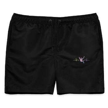 Boulderer Herzschlag Boulder Bouldern - Männer Badeshorts - Schwarz - Vorne - AI Model Male 178 light (178cm)