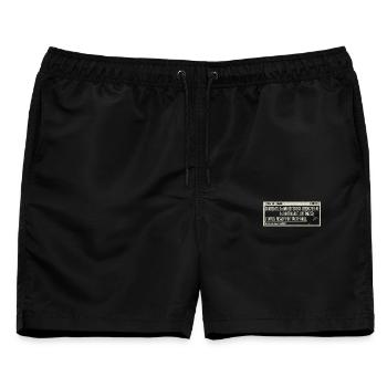 Vintage Etikett Bratwurst Humor - Männer Badeshorts - Schwarz - Vorne - AI Model Male 178 light (178cm)