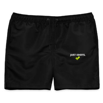 Just Idiots - Männer Badeshorts - Schwarz - Vorne - AI Model Male 178 light (178cm)