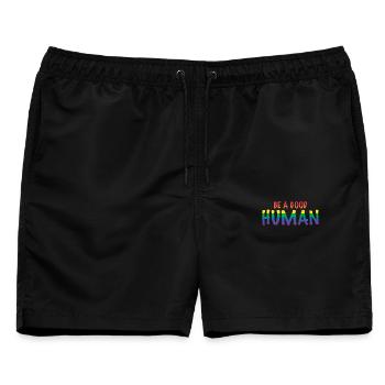 Be a Good Human Spread Kindness and Love Pride - Männer Badeshorts - Schwarz - Vorne - AI Model Male 178 light (178cm)