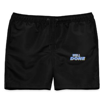 WELL DONE - Männer Badeshorts - Schwarz - Vorne - AI Model Male 178 light (178cm)