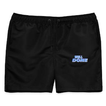 WELL DONE - Männer Badeshorts - Schwarz - Vorne - AI Model Male 178 light (178cm)