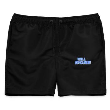 WELL DONE - Männer Badeshorts - Schwarz - Vorne - AI Model Male 178 light (178cm)