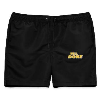 WELL DONE - Männer Badeshorts - Schwarz - Vorne - AI Model Male 178 light (178cm)