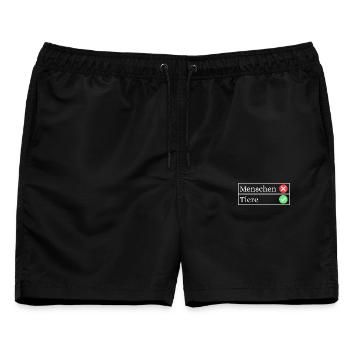 Tierliebhaber Tierfan Statement Tierfreunde - Männer Badeshorts - Schwarz - Vorne - AI Model Male 178 light (178cm)