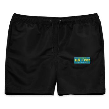 New Mexico Nummernschild Albuquerque - Männer Badeshorts - Schwarz - Vorne - AI Model Male 178 light (178cm)
