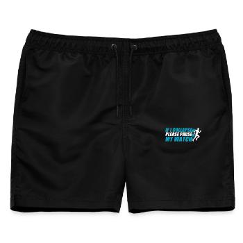 If i collapse lustiges Lauf Joggen Läufer - Männer Badeshorts - Schwarz - Vorne - AI Model Male 178 light (178cm)