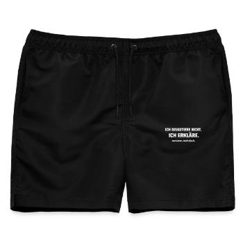 Ich diskutiere nicht. Ich erkläre. - Männer Badeshorts - Schwarz - Vorne - AI Model Male 178 light (178cm)