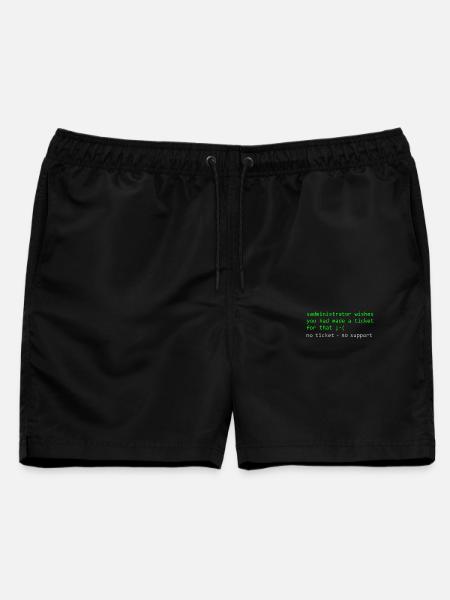 Administrator Wortspiel Spruch Ticket Support - Männer Badeshorts - Schwarz