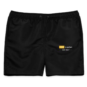 Gott ist vollkommen, nicht ich! - Männer Badeshorts - Schwarz - Vorne - AI Model Male 178 light (178cm)