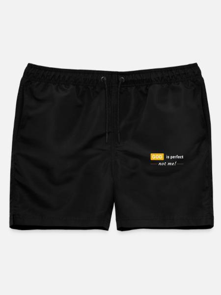 Gott ist vollkommen, nicht ich! - Männer Badeshorts - Schwarz