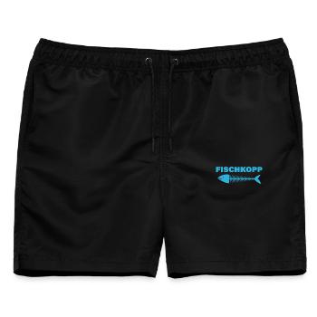 FISCHKOPP - Männer Badeshorts - Schwarz - Vorne - AI Model Male 178 light (178cm)