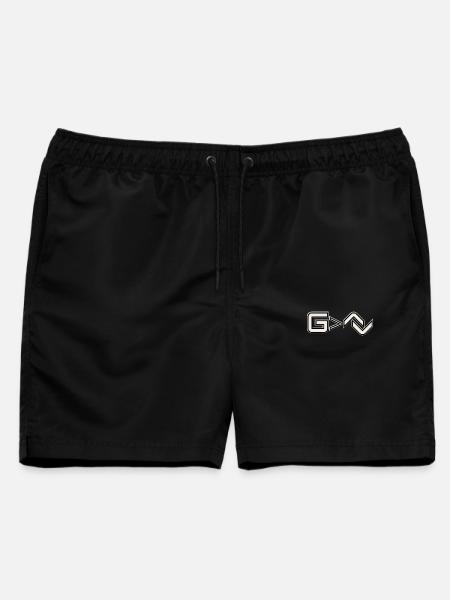 Gott ist größer Symbol | Minimal Faith - Männer Badeshorts - Schwarz