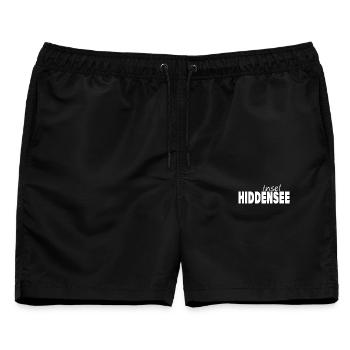 HIDDENSEE - Männer Badeshorts - Schwarz - Vorne - AI Model Male 178 light (178cm)